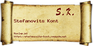 Stefanovits Kont névjegykártya